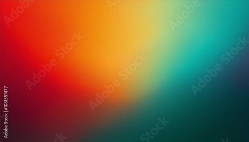 Abstract background, Viridian and Vivid auburn gradient background with light leak and grainy texture.