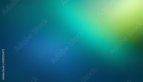 Abstract background, Turquoise blue and Turquoise green gradient background with light leak and grainy texture.