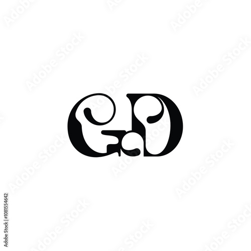 GD monogram logo design letter text name symbol monochrome logotype alphabet character simple logo