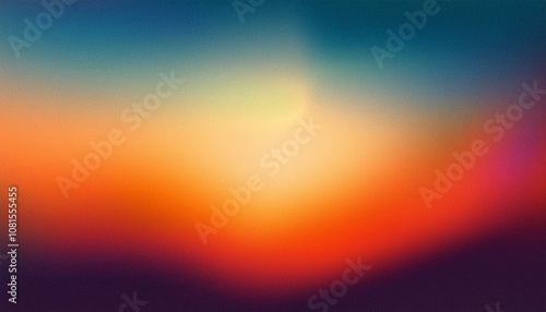 Abstract background, Sunglow and Sunset gradient background with light leak and grainy texture.