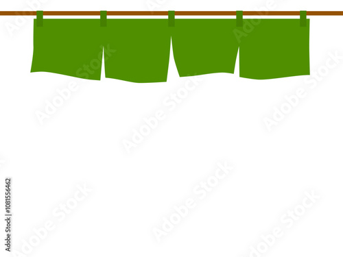 飲食店の暖簾フレームD：緑