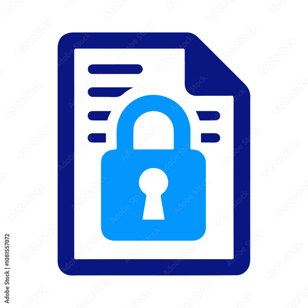 © sumonbrandbd - Cyber file document with a padlock for access security protection vector icon design