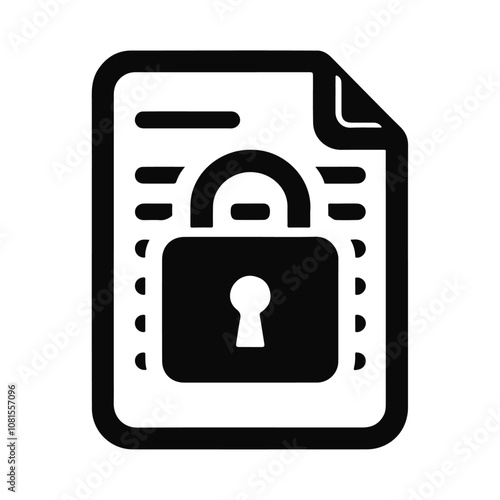 Cyber file document with a padlock for access security protection vector icon design