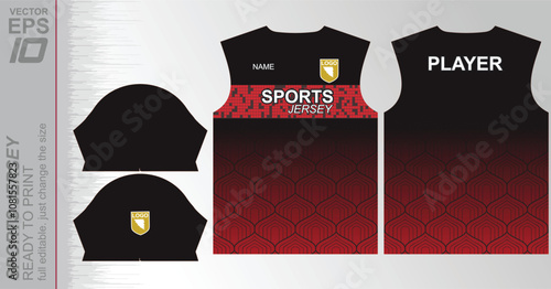 Print-ready jersey pattern, easily resizable to fit any sport. Ideal for football, basketball, running, and more, with a dynamic design suited for versatile athletic use.