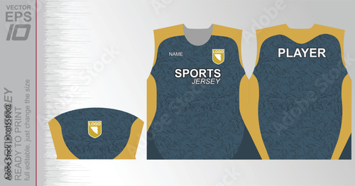 Print-ready jersey pattern, easily resizable to fit any sport. Ideal for football, basketball, running, and more, with a dynamic design suited for versatile athletic use.