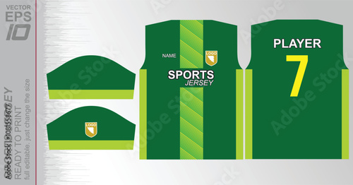 Print-ready jersey pattern, easily resizable to fit any sport. Ideal for football, basketball, running, and more, with a dynamic design suited for versatile athletic use.