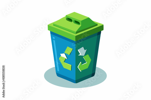 Recycle bin garbage vector icon