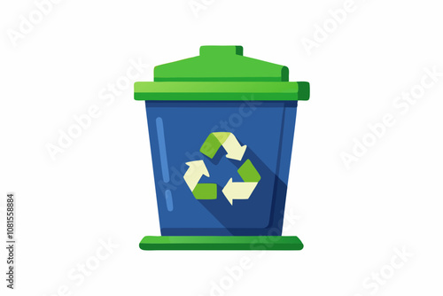 Recycle bin garbage vector icon