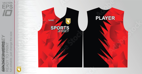 Print-ready jersey pattern, easily resizable to fit any sport. Ideal for football, basketball, running, and more, with a dynamic design suited for versatile athletic use.