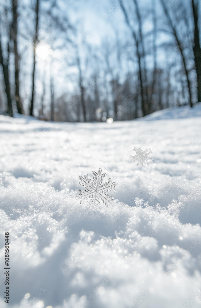 Snowflakes Falling on White Snow Snowflakes Falling on White Snow