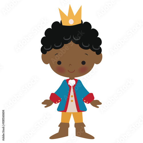 Cute  prince boy vector cartoon illustration