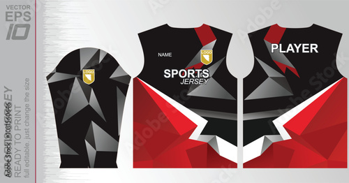 Print-ready jersey pattern, easily resizable to fit any sport. Ideal for football, basketball, running, and more, with a dynamic design suited for versatile athletic use.