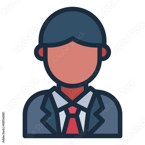 Male President Avatar filled line icon