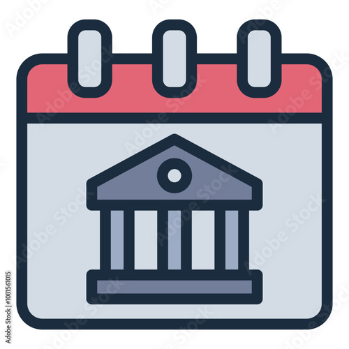 Courthouse Calendar filled line icon