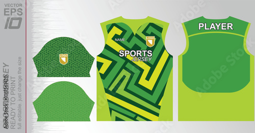 Print-ready jersey pattern, easily resizable to fit any sport. Ideal for football, basketball, running, and more, with a dynamic design suited for versatile athletic use.