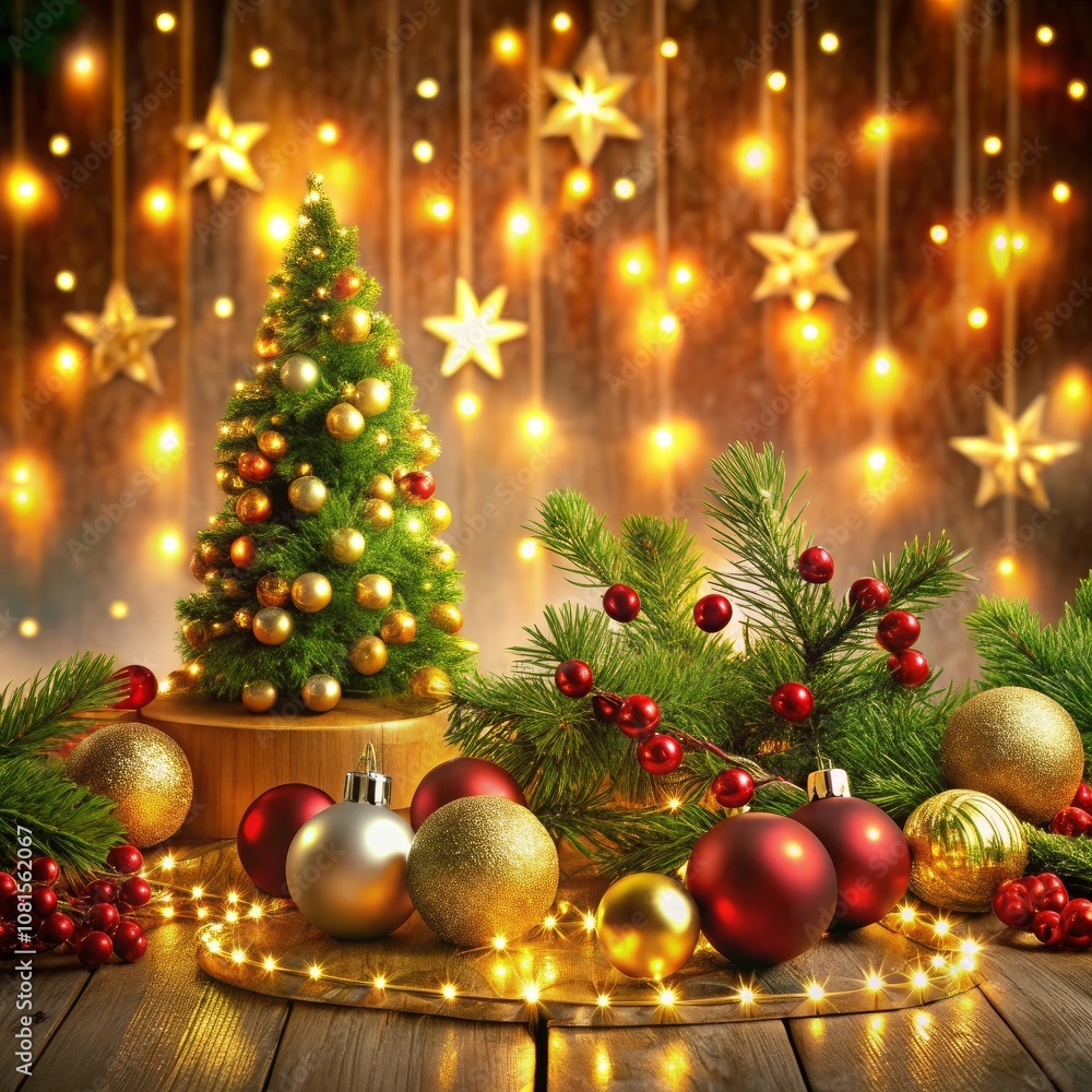 a christmas tree with a candle and a candle in the background a christmas tree with a candle and a candle in the background
