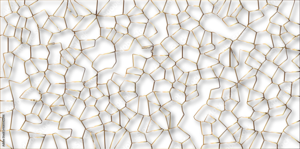 Beautiful white and gold crystallized polygon background. abstract light colorful stone tile pattern with shadow. modern wallpaper, trendy simple minimal geometric background abstract mosaic backd Beautiful white and gold crystallized polygon background. abstract light colorful stone tile pattern with shadow. modern wallpaper, trendy simple minimal geometric background abstract mosaic backd