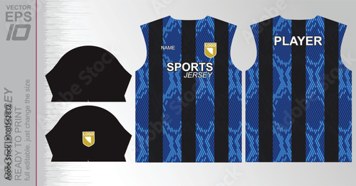 Print-ready jersey pattern, easily resizable to fit any sport. Ideal for football, basketball, running, and more, with a dynamic design suited for versatile athletic use.