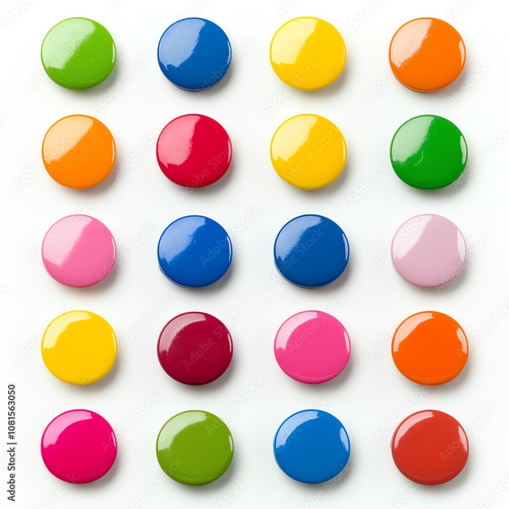 A colorful arrangement of circular paint dots showcasing vibrant hues. A colorful arrangement of circular paint dots showcasing vibrant hues.