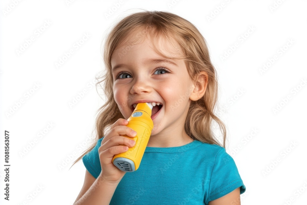 Double exposure of a child holding an inhaler and a dusty environment, isolated background, concept of asthma triggers, white background, high resolution stock photo Double exposure of a child holding an inhaler and a dusty environment, isolated background, concept of asthma triggers, white background, high resolution stock photo