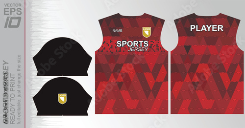 Print-ready jersey pattern, easily resizable to fit any sport. Ideal for football, basketball, running, and more, with a dynamic design suited for versatile athletic use.