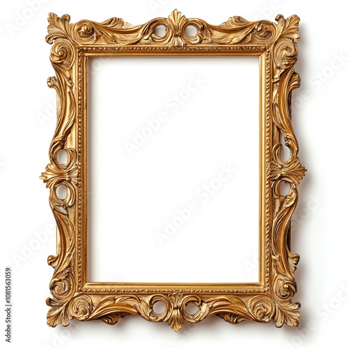 Obraz na płótnie An ornate vintage gold frame designed to showcase your artwork or photos elegantly. w salonie