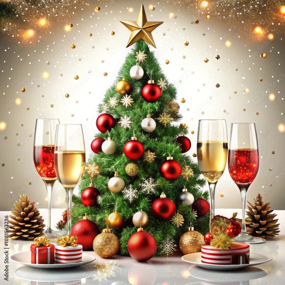 a christmas tree with a christmas tree and presents under it a christmas tree with a christmas tree and presents under it