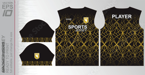 Print-ready jersey pattern, easily resizable to fit any sport. Ideal for football, basketball, running, and more, with a dynamic design suited for versatile athletic use.