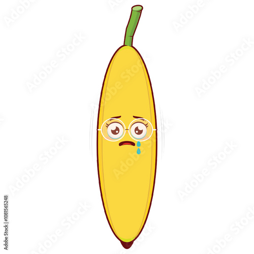 banana scared face cartoon cute