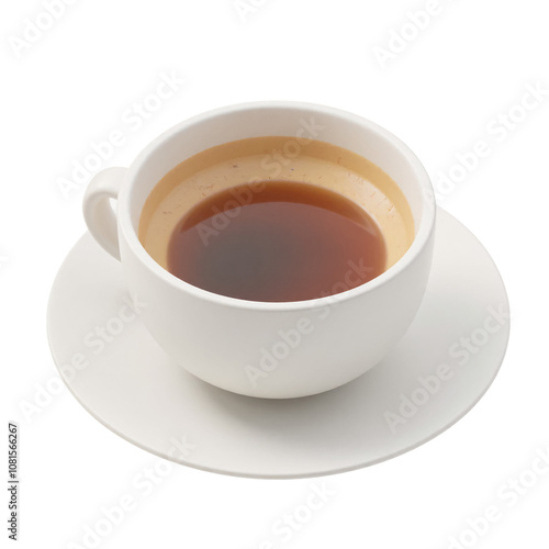 Wallpaper Mural A Simple and Elegant White Cup Holding a Warm Beverage, Presented on a Coordinating White Plate, Ideal for a Coffee - Themed Visual Torontodigital.ca