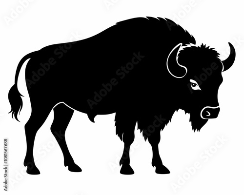 Bison silhouette,Bison vector illustration,Bison icon