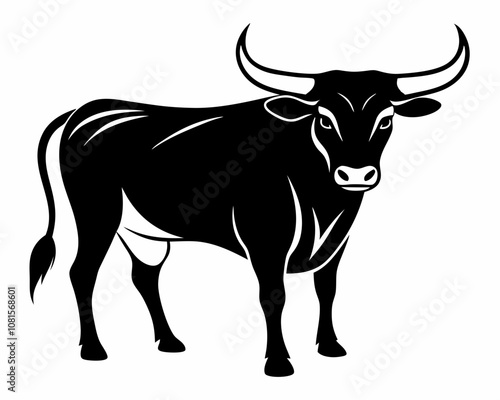 Longhorn Bull silhouette,Longhorn Bull vector icon,Longhorn Bull illustration