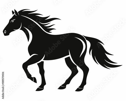 Mustang Horse silhouette,Mustang Horse vector illustration