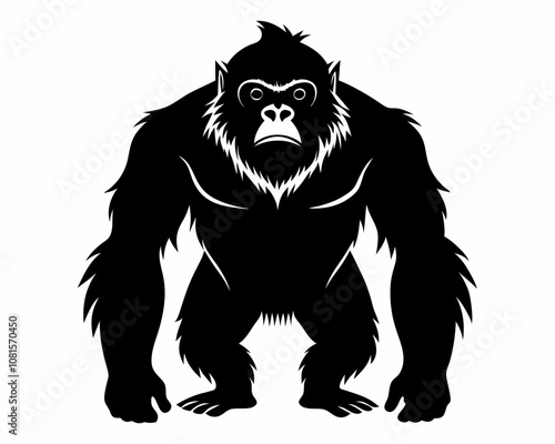 Orangutan silhouette,Orangutan vector illustration,Orangutan icon symbol