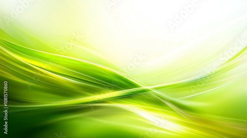 Abstract green and white background with flowing lines.