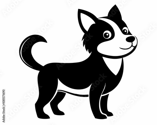 Cute dog silhouette ,Cute dog vecor illustration ,Cute dog icon