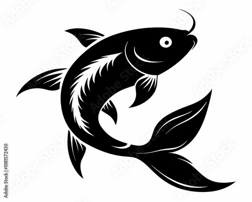 Koi Fish silhouette,Koi Fish vector illustration,Koi Fish icon