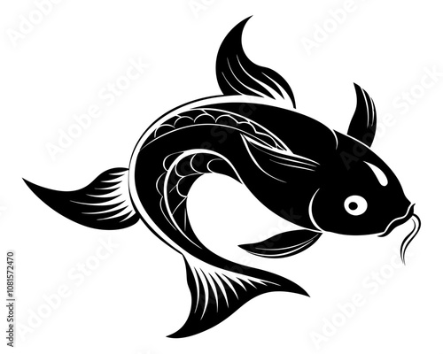 Koi Fish silhouette,Koi Fish vector illustration,Koi Fish icon