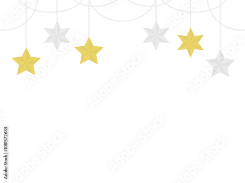 フラットクリスマススターオーナメントフレームA：銀