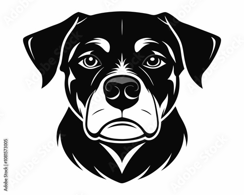 Rottweiler Dog head silhouette,Rottweiler Dog head vector,Rottweiler Dog head icon illustration