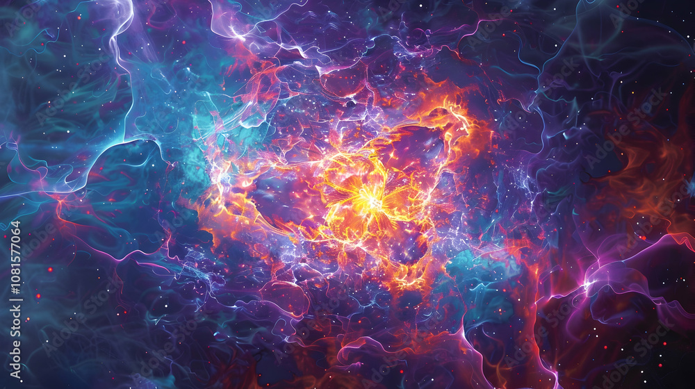 Obraz premium Abstract Background with Swirling Colors and Glowing Lights