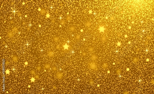 Gold glitter background with sparkling texture golden shimmering light stars sequins sparks and glittering glow foil background christmas backdrop professional studio photography Photorealistic style 