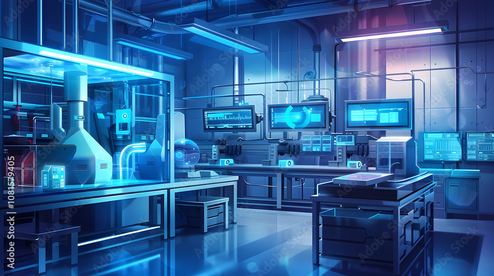 Futuristic Laboratory Illustration Futuristic Laboratory Illustration