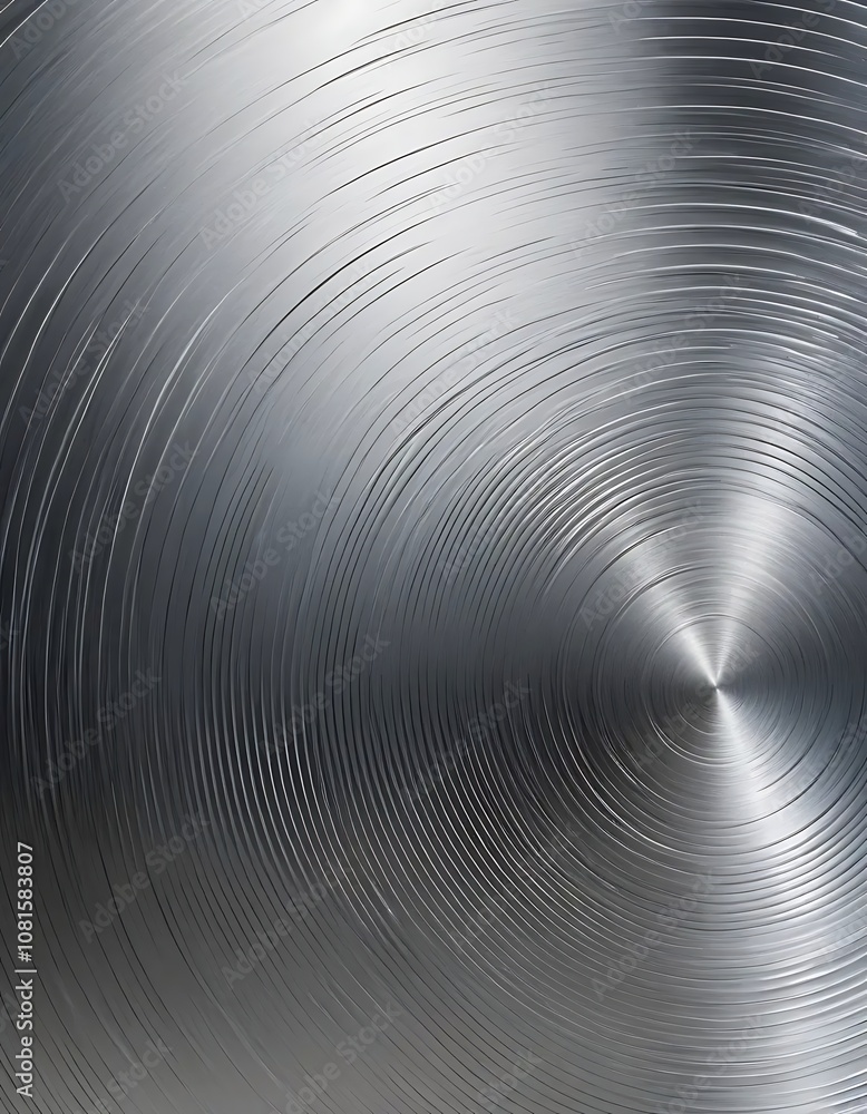 High-Quality Metallic Surface with Brushed Circular Patterns and Reflections High-Quality Metallic Surface with Brushed Circular Patterns and Reflections