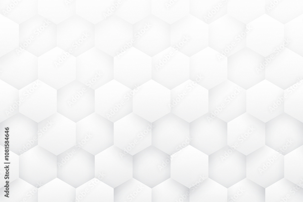 Fototapeta premium 3d white geometric hexagonal honeycomb shape abstract texture background