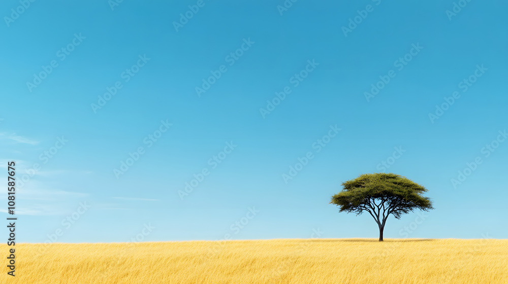 Lonely tree in open field nature landscape blue sky tranquil environment Lonely tree in open field nature landscape blue sky tranquil environment