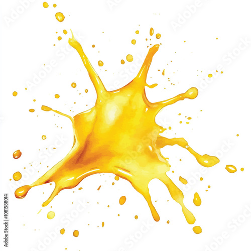 Mustard splash watercolor clipart illustration