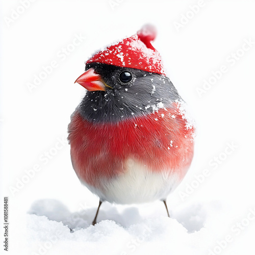 Christmas bird on white background photo