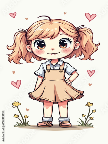 illustration design of a cute little boy with pastel colors