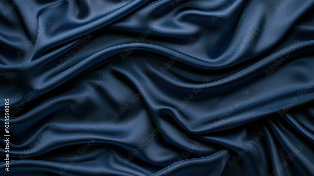Elegant dark blue silk fabric texture creates a luxurious backdrop, perfect for showcasing design and craftsmanship. Elegant dark blue silk fabric texture creates a luxurious backdrop, perfect for showcasing design and craftsmanship.